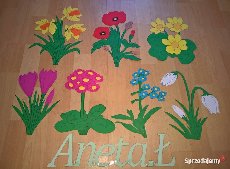 Dekoracje wiosenno letnie kwiaty z brystolu Ryki