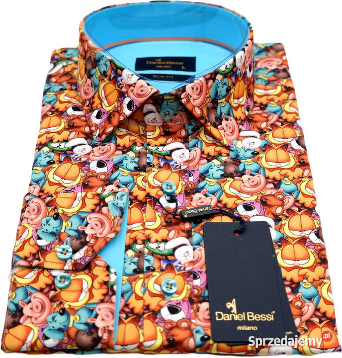 DANIEL BESSI Koszula Męska Fb032 Kolorowa Ostrów Wielkopolski