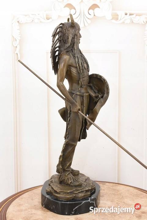 Indianin Z Włócznią Apacz Western Figura Rzeźba Kraków