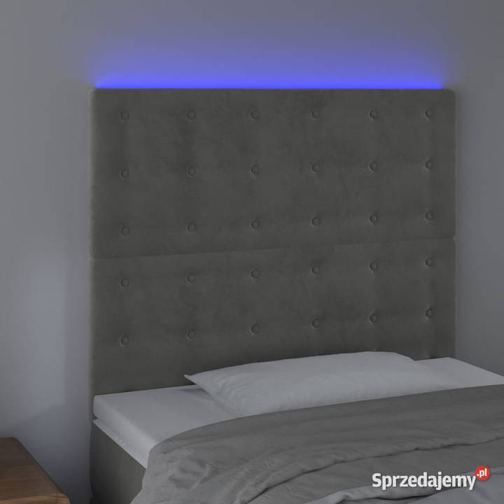 Zagłówek do łóżka z LED jasnoszary 90x5x118128 Warszawa