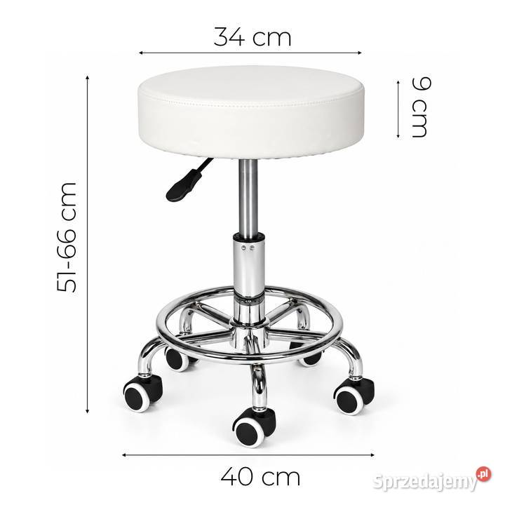 Stołek obrotowy na kółkach 40cm