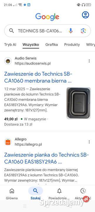 Sprzedam GŁOSNIKI TECHNICS SBCA1060 Sucha Dolna