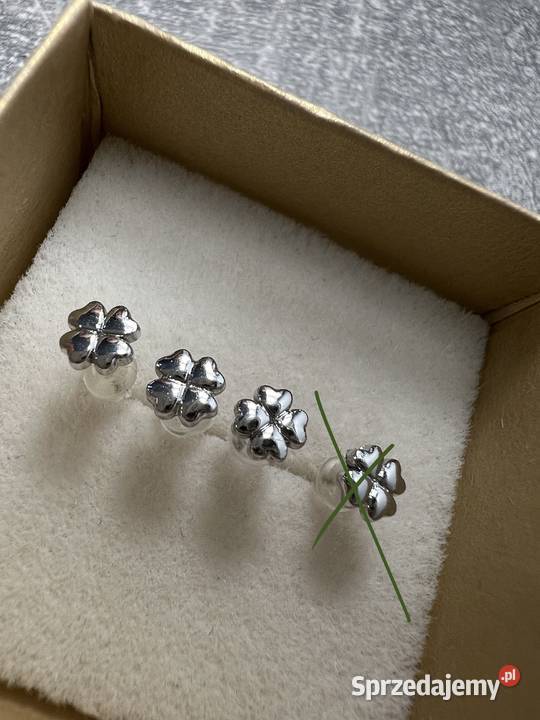 Kolczyki srebrne koniczyny koniczyna podkarpackie Jasło