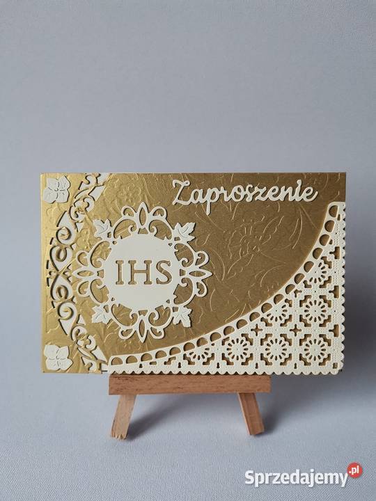 ZAPROSZENIA KOMUNIA UNIWERSALNE IHS ŁUK OZDOBNY Poznań