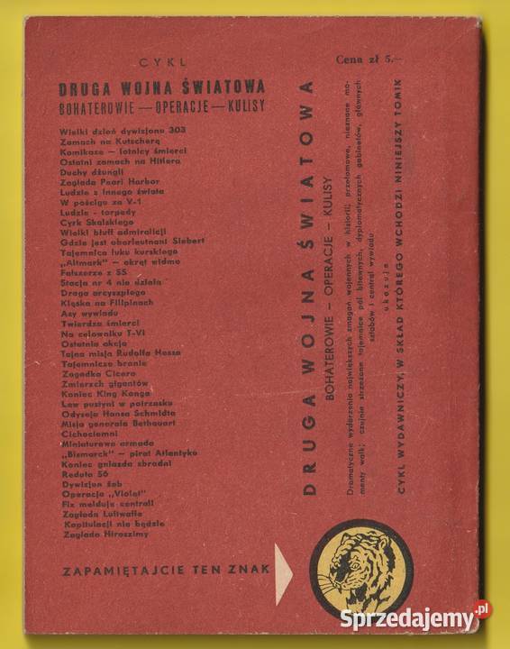 ŻÓŁTY TYGRYS UPADEK REGENTA 1959 Pozostałe Łódź