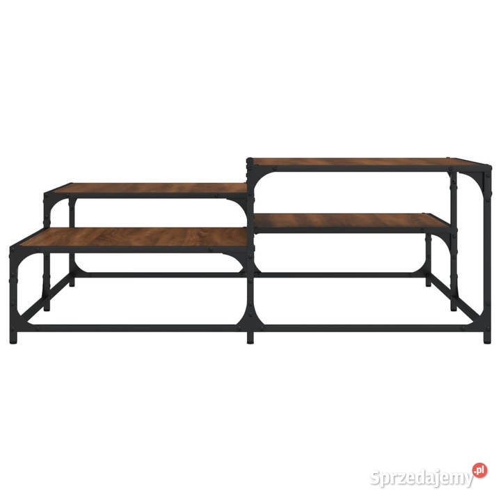 Stolik kawowy brązowy dąb 107x107x40 WM837756 mazowieckie Warszawa