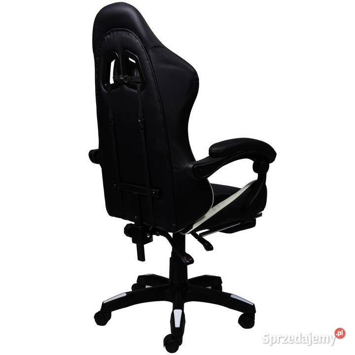 Fotel gamingowy krzesło obrotowe z podnóżkiem 50cm