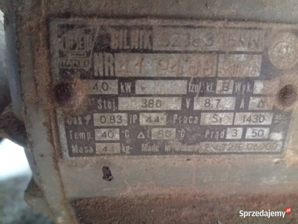 silnik elektryczny 4 Kw Psary sprzedam