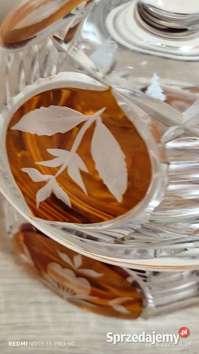 Duża bomboniera kryształowa PRLHuta Julia Wiązów