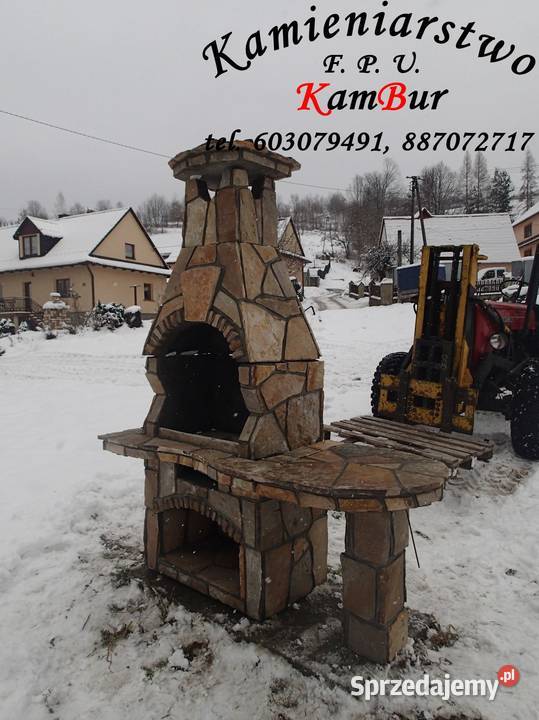 Kominek grill ogrodowy z kamienia gnejsowego A1 sprzedam