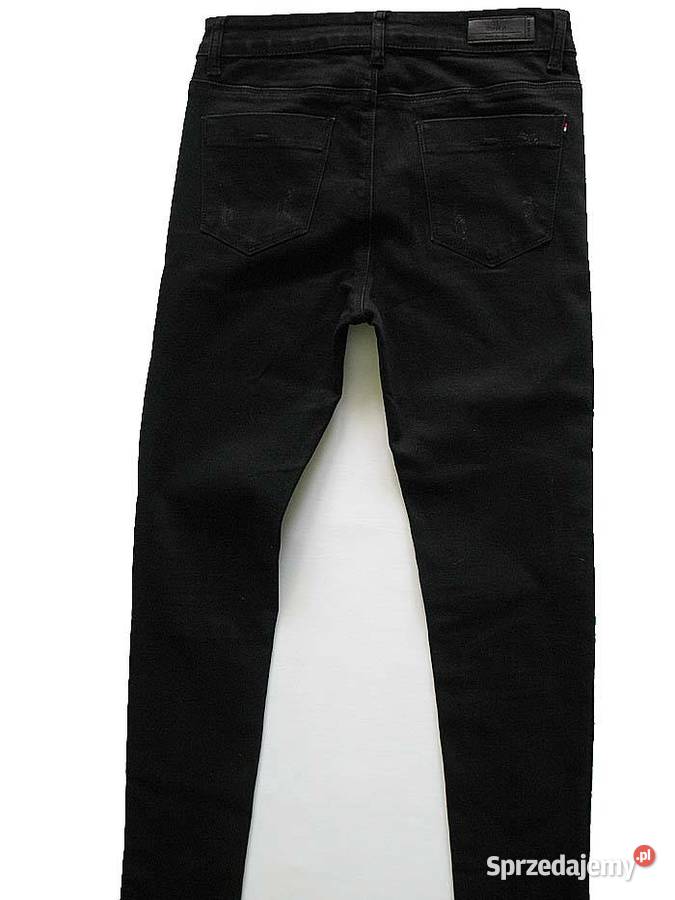 Spodnie damskie jeans czarne 34 36 biodra 8696 Długie Siedlce