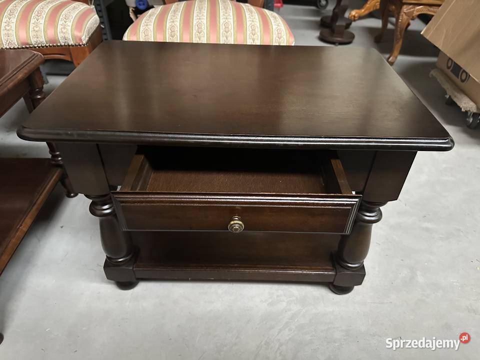 Dębowa ciężka prostokątna ława z szufladką sprzedam