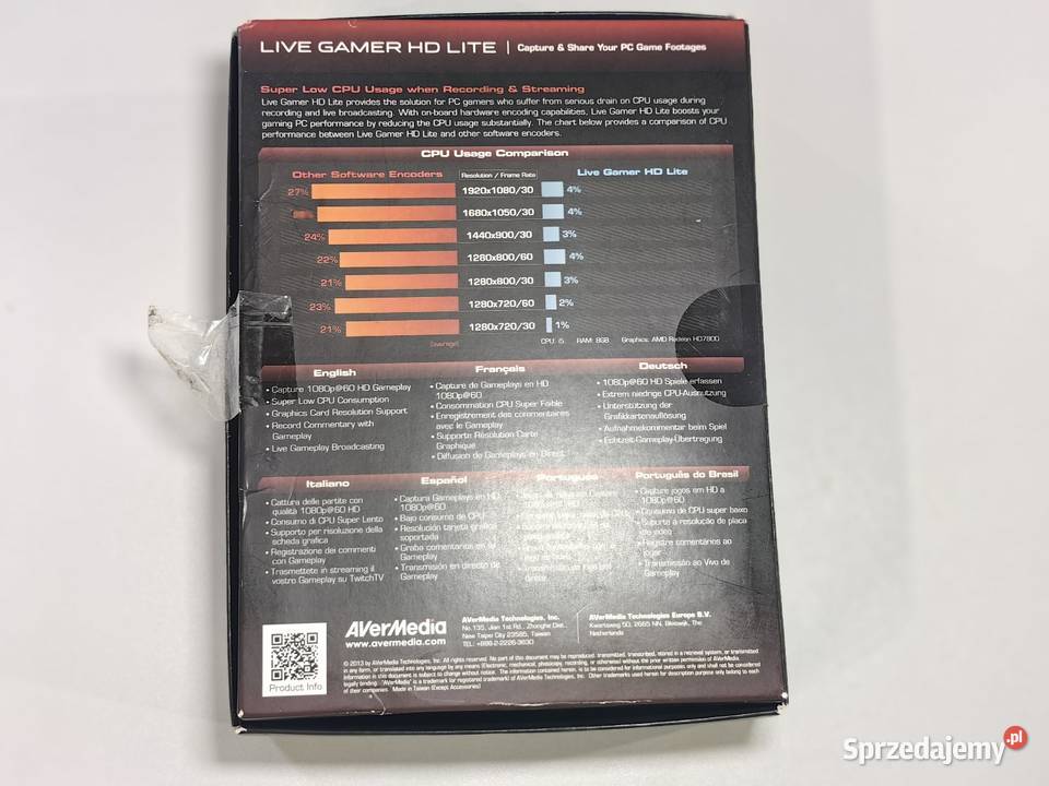 Avermedia live gamet hd lite PCIE 1080p P Full karty