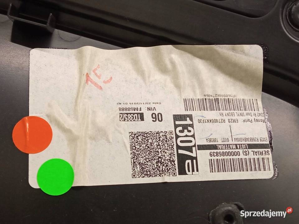 TAPICERKA BOCZEK PRAWY TYŁ EM2BR27472A Ford Części samochodowe