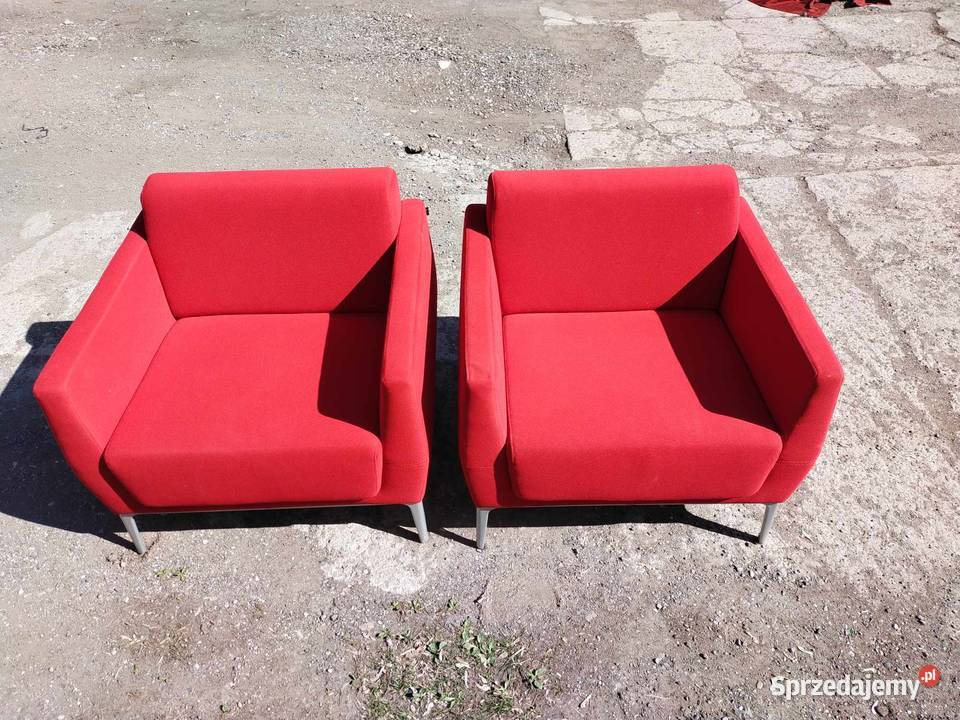 Fotel 2 sztuki niski czerwony Kraków