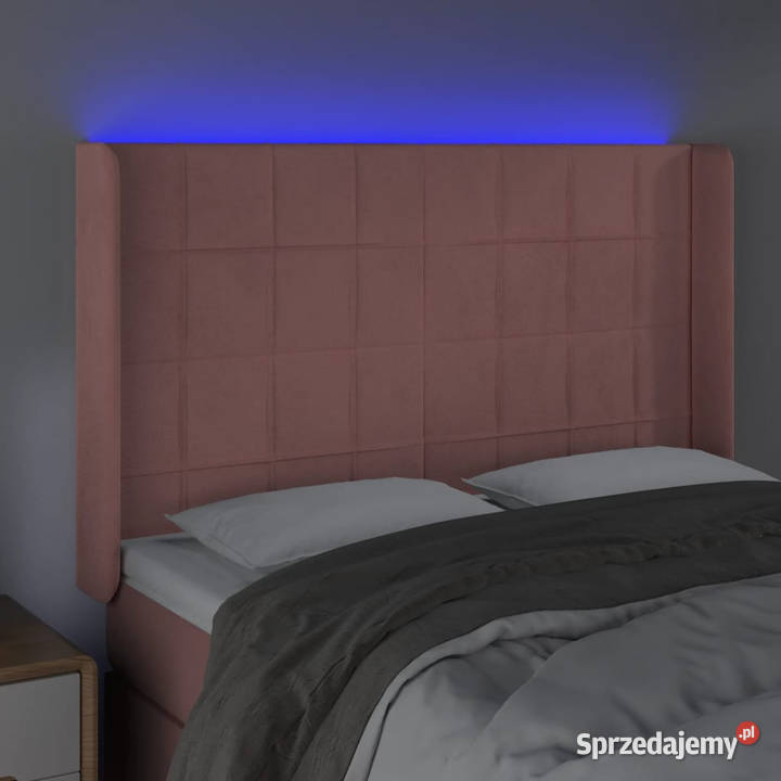 Zagłówek do łóżka z LED różowy 147x16x118128 Warszawa