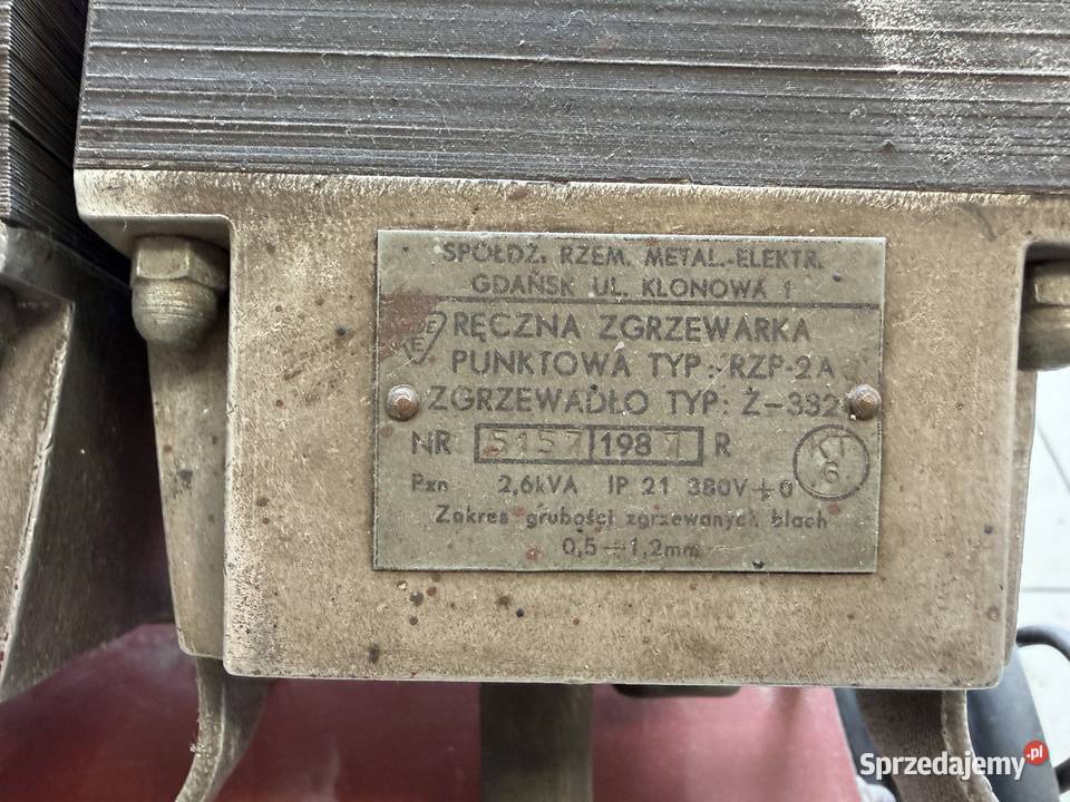 Ręczna zgrzewarka punktowa RZP2A NOWA podkarpackie Wojtkówka