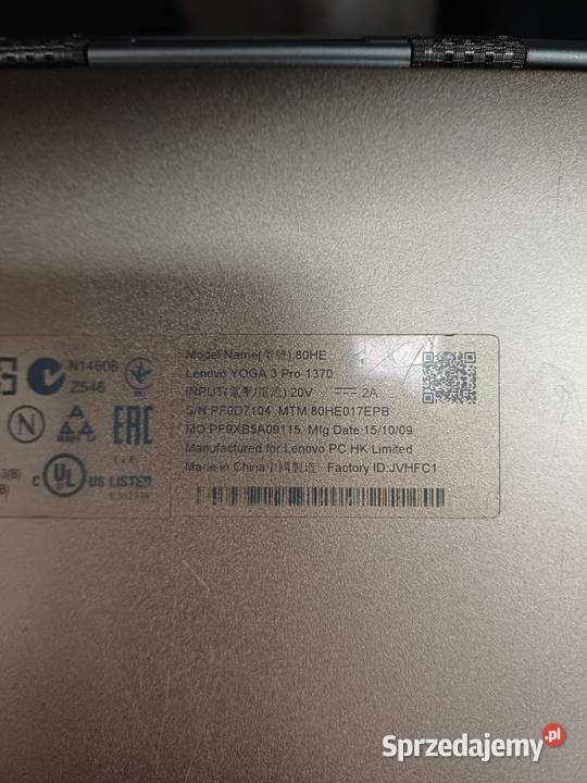 syndyk sprzeda laptop marki Lenovo Radom