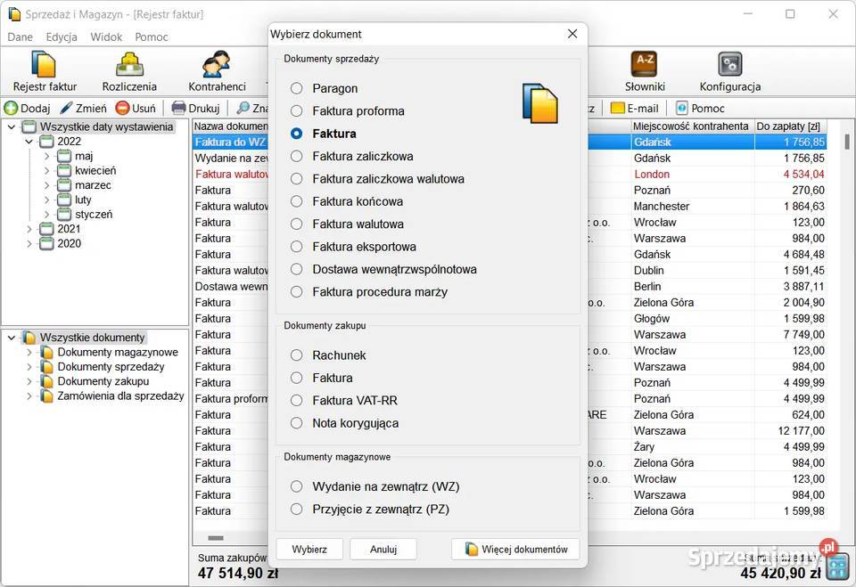 Sprzedaż i magazyn program do faktur z magazynem łódzkie Łódź