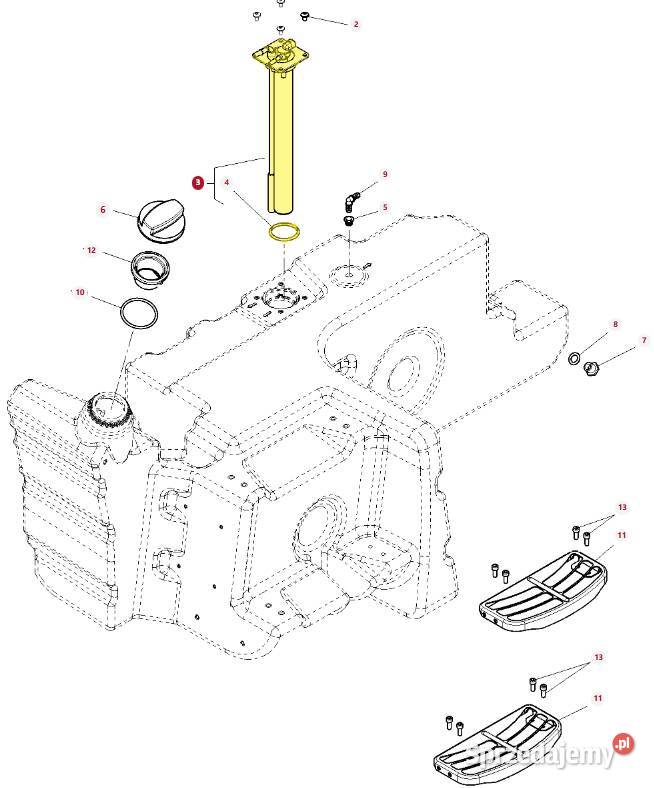 Czujnik poziomu paliwa Massey Ferguson 4379624M1