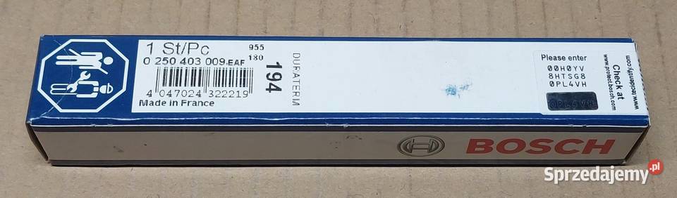 BOSCH ŚWIECA ŻAROWA 0 250 403 009 VW AUDI 12 16 Mielęcin