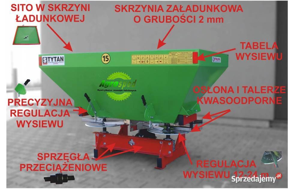 Rozsiewacz do nawozów TYTAN dwutarczowy STRUMYK Pozostałe mazowieckie Karczew
