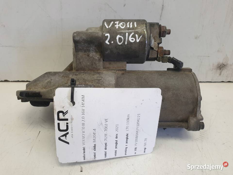 ROZRUSZNIK Volvo V70 III 20 16V ROZRUSZNIK Układ elektryczny silnika Rudka