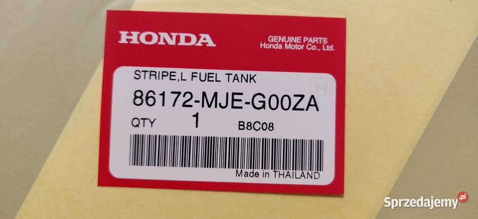Naklejki naklejka na zbiornik Honda CB 650F CBR Okleiny i naklejki Akcesoria motocyklowe sprzedam