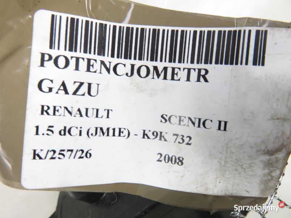 POTENCJOMETR GAZU RENAULT SCENIC II 15 dCi