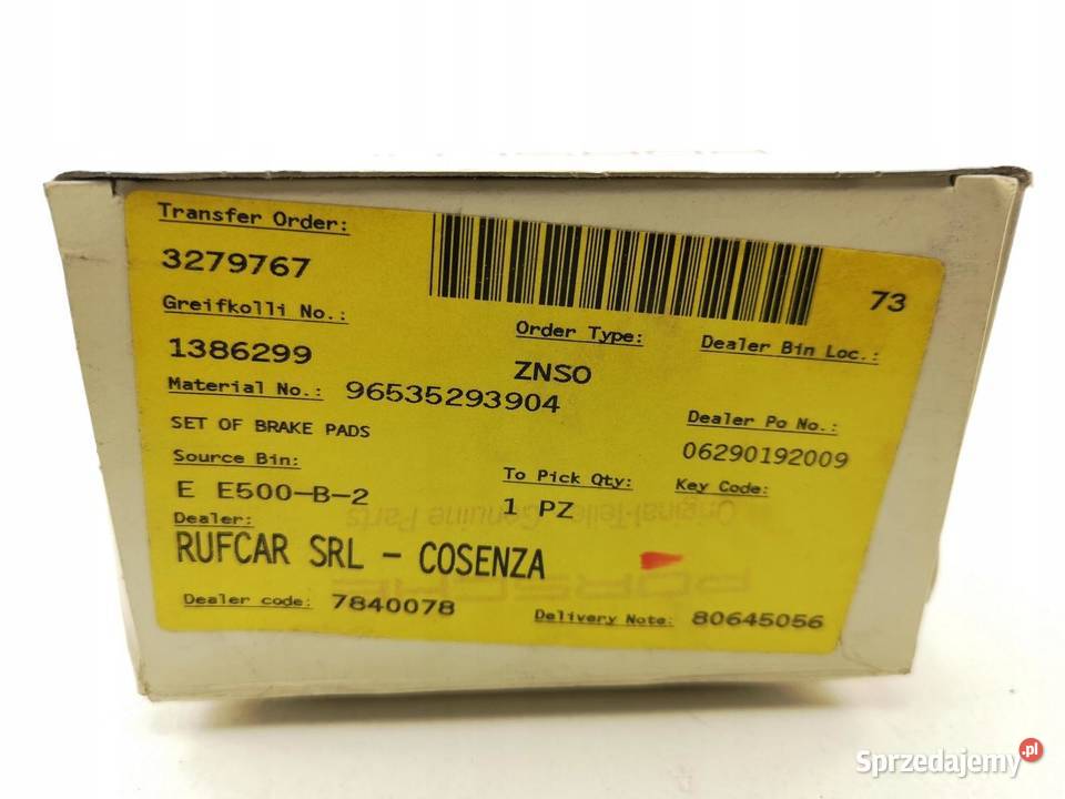 KLOCKI HAMULCOWE TYŁ PORSCHE CARRERA 911 9397 lubelskie