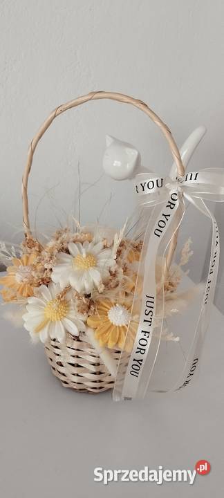 Flower box z świec sojowych w koszyczku Wręczyca Wielka sprzedam