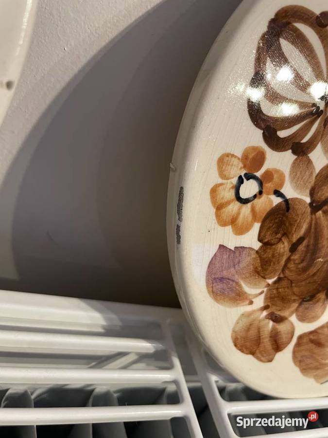 Włocławek fajansowa płytka podstawka PRL