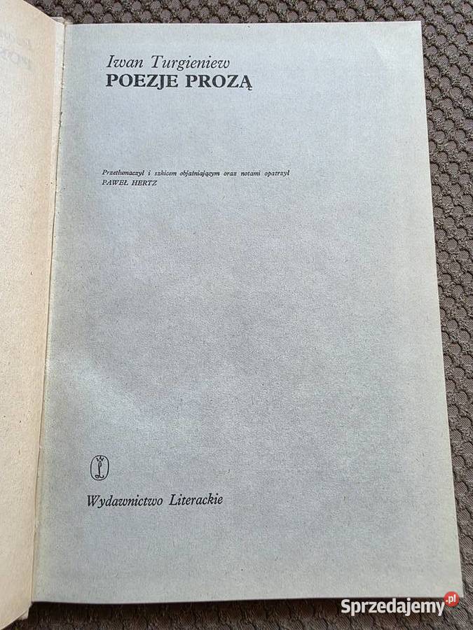 Iwan Turgieniew Poezje prozą wydanie dwujęzyczne Kraków
