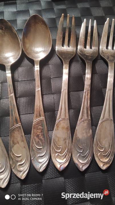 Komplet widelcy i łyżek posrebrzanych Tomaszów Mazowiecki