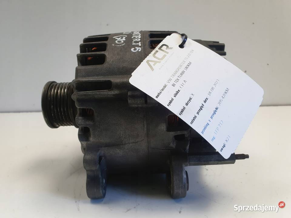 VW Transporter T5 20 TDI BiTDI ALTERNATOR Valeo osobowe Układ elektryczny silnika Układ elektryczny, zapłon Janów