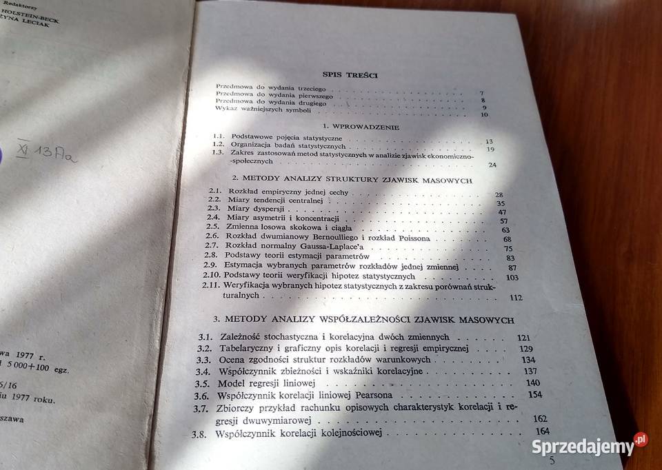 Statystyka ogólna Andrzej Luszniewicz wyd 3 1977 Rok wydania 1977
