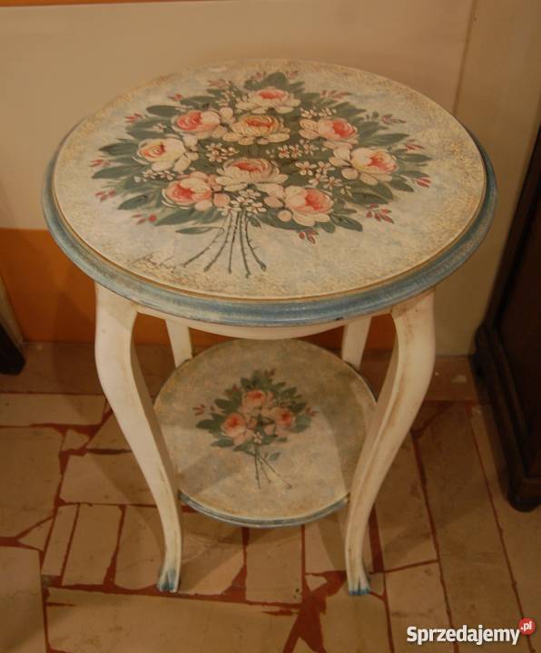 Piękny stolik ręcznie malowany shabby chic lubelskie Lublin