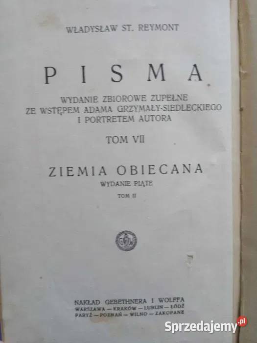 Ziemia Obiecana tom 6 i 7 Władysław St Reymont twarda śląskie Dąbrowa Górnicza