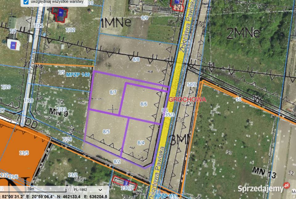 Sprzedam działki budowlane każda 1500m2 we wsi Grunty i działki Grochowa