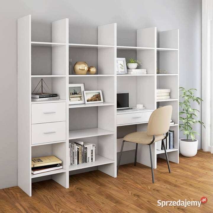 Regał na książki biały 60x35x180 materiał Warszawa