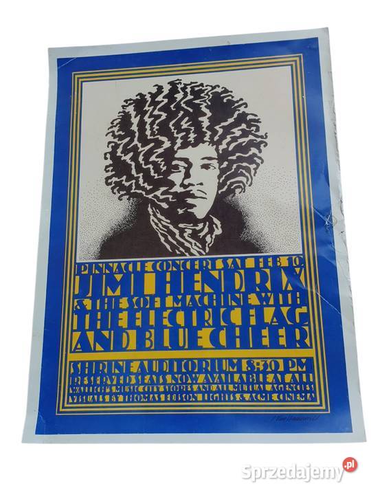 Stary plakat koncertowy Jimi Hendrix John Van Cieszyn