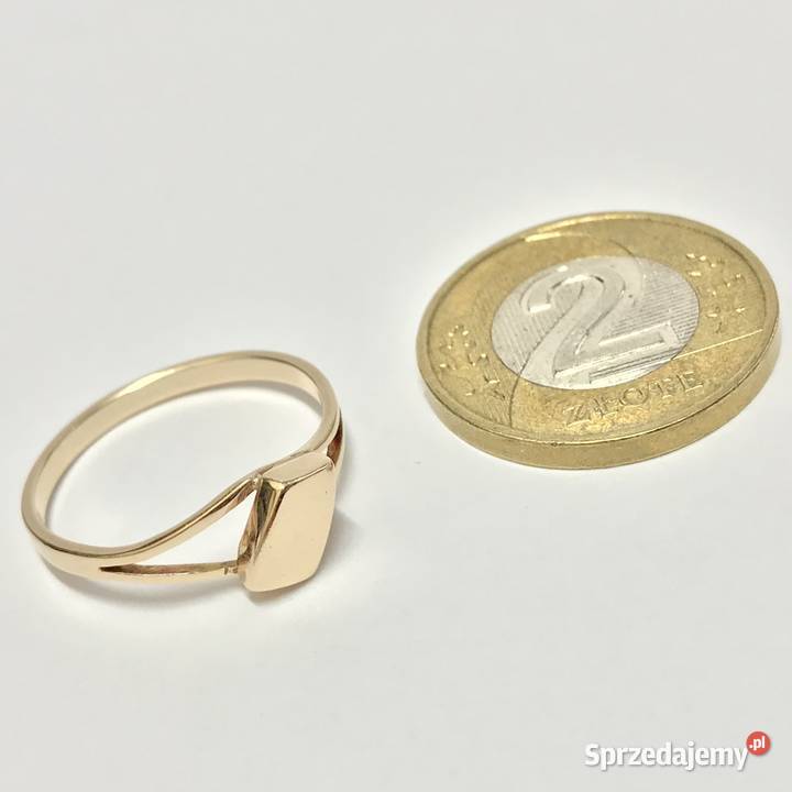 Złoty PIERŚCIONEK 14K KRÓLEWNY płaski TOP r13 Biżuteria dla Pań Warszawa
