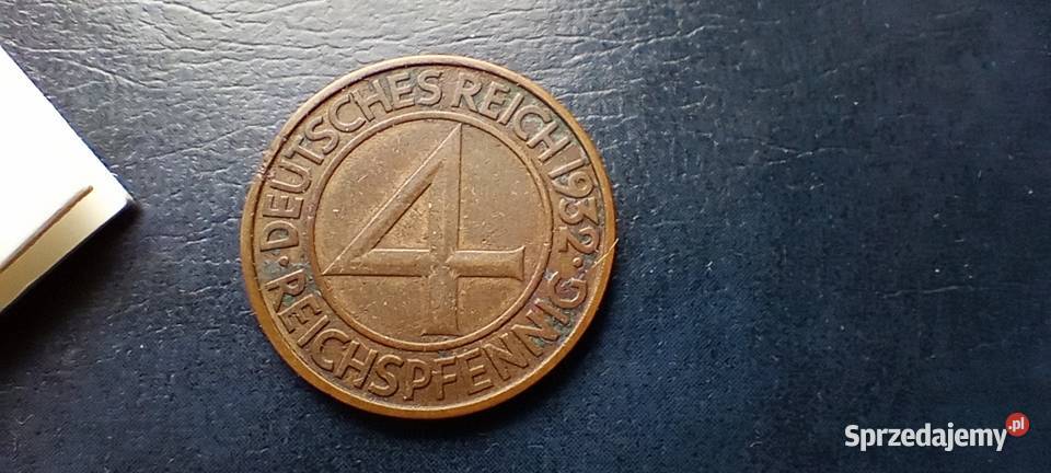 Stare monety 4 fenig 1932 A Niemcy 2 podkarpackie Lesko