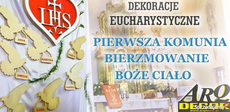 Skrzydełka z imionami dzieci przystępujących do Dębna