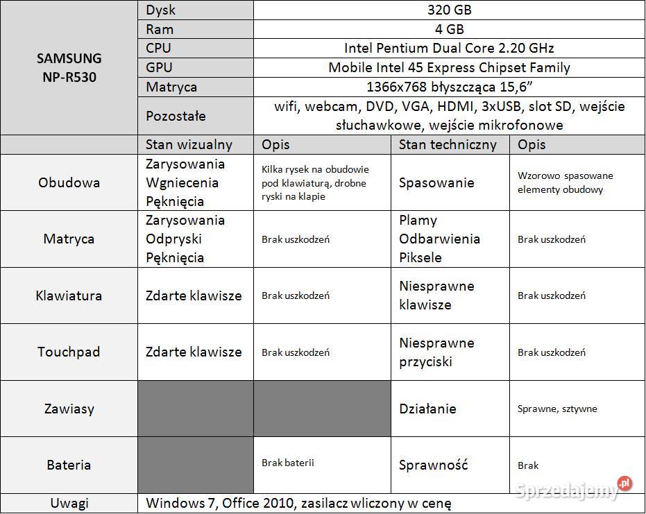 Laptop Samsung NPR530 156 1366 x 768 Bytom