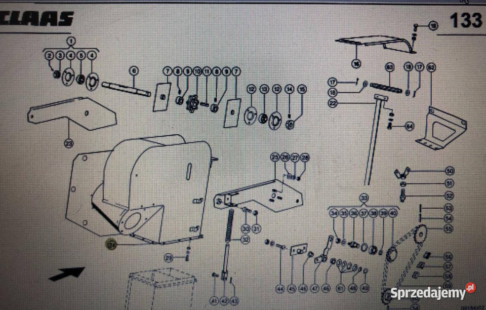 Głowica przenośnika Claas Mega 370340 kat 000 wielkopolskie