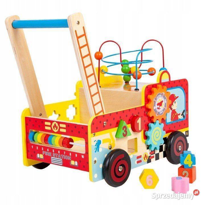 Drewniany pchacz edukacyjny straż pożarna klocki Bielsk Podlaski
