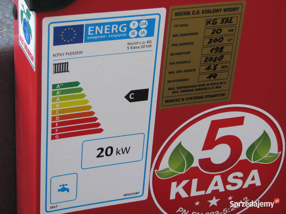 Kocioł co 5 klasa 20kW EKOGROSZEK podajnik do Pleszew