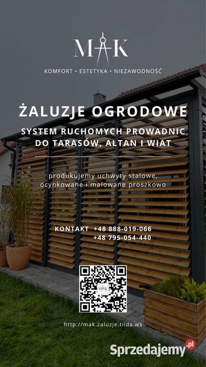 Zaluzje ogrodowe Shuttersy ruchome deseczki azur