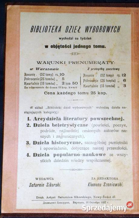 Tułacze Tom 3 wyd 1897r B Bolesławity sprzedam